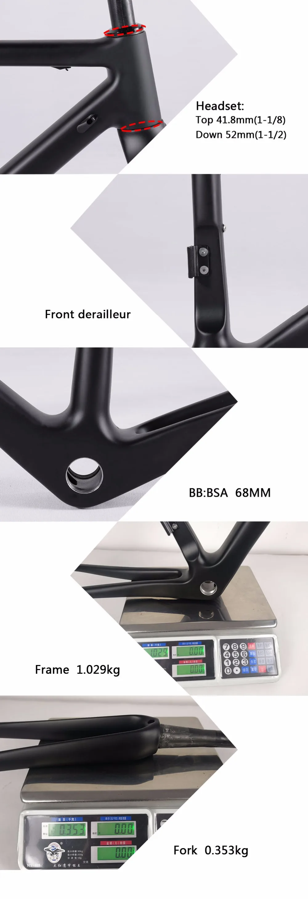 Clearance 2020 New Full Carbon Fiber Road Bicycle Frames,Chinese Factory Cycling Carbon Road Bike Frames+Fork+Headset BSA 68mm 8