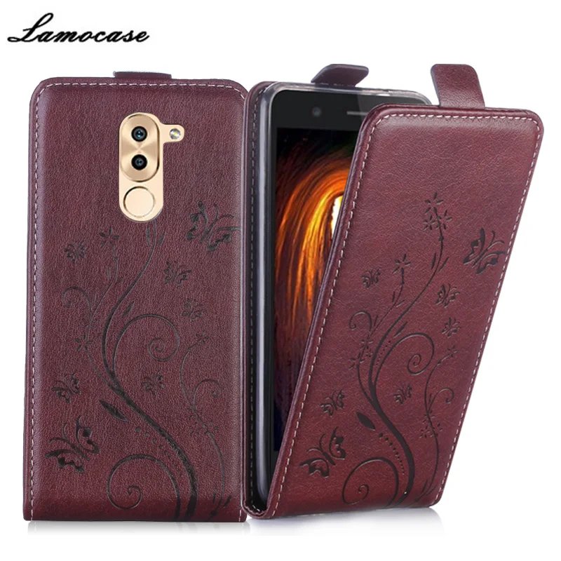 Lamocase для Huawei Honor 6X Case Роскошный кожаный чехол откидная крышка Винтаж тиснение