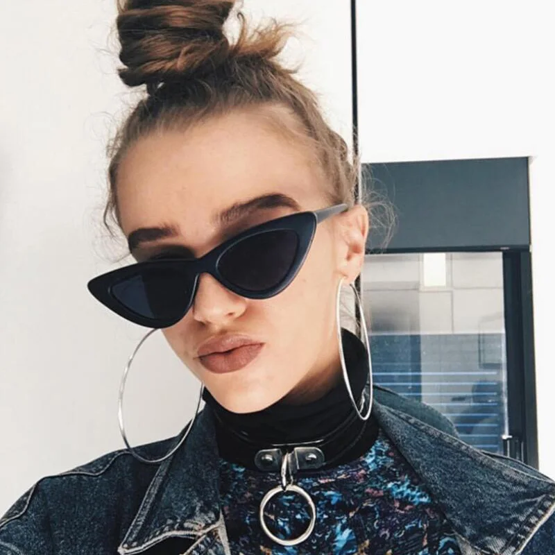 ZUCZUG Brand Cat Eye Sunglasses Women 2020 New Fashion Triangle Small Size Frame Eyewear Reb Blue Green Lens Sun Glasses UV400