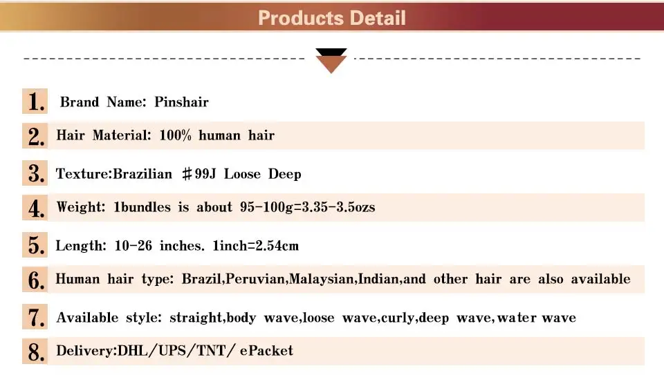 Pinshair Burgundy 99J Brazilian Loose Deep Wave Hair 4 Bundles With Closure Bold Red Human Hair Weave Lace Closure Non Remy Hair (76)