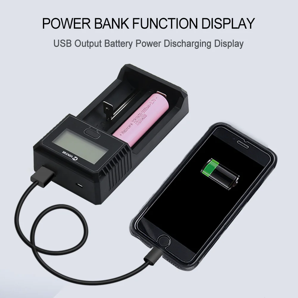 VONTAR Смарт ЖК-дисплей USB Батарея Зарядное устройство Smart для 26650 18650 18500 18350 17670 16340 14500 10440 литиевая батарея 3,7 V VT4 VT2 плюс