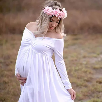

Hot Stretchy Cotton Maternity Photography Props Pregnancy Clothes Maxi Maternity photography Dress Maternity Dress For Pregnancy