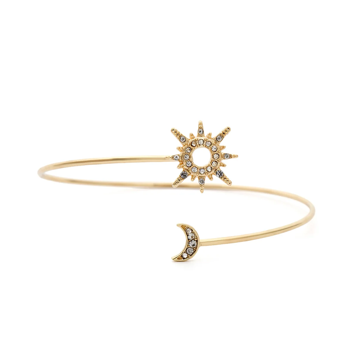 GEREIT, винтажная мода, бохо, простой металлический женский браслет на руку, браслет, звезда, Луна, открытая манжета, браслет на руку, ювелирные изделия, подарки