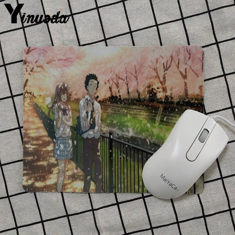 Yinuoda Лидер продаж тихий голос Koe No Katachi геймер скорость мыши розничная резиновый коврик для мыши PaintedStyle мягкая игровая коврик для мыши - Цвет: No Lock Edge18x22cm