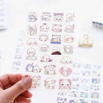 

6PCS Lovely Creative Cartoon Small Sea Lion Children Stationery Stickers For DIY Albums Scrapbooking Diary Decoration Depicting