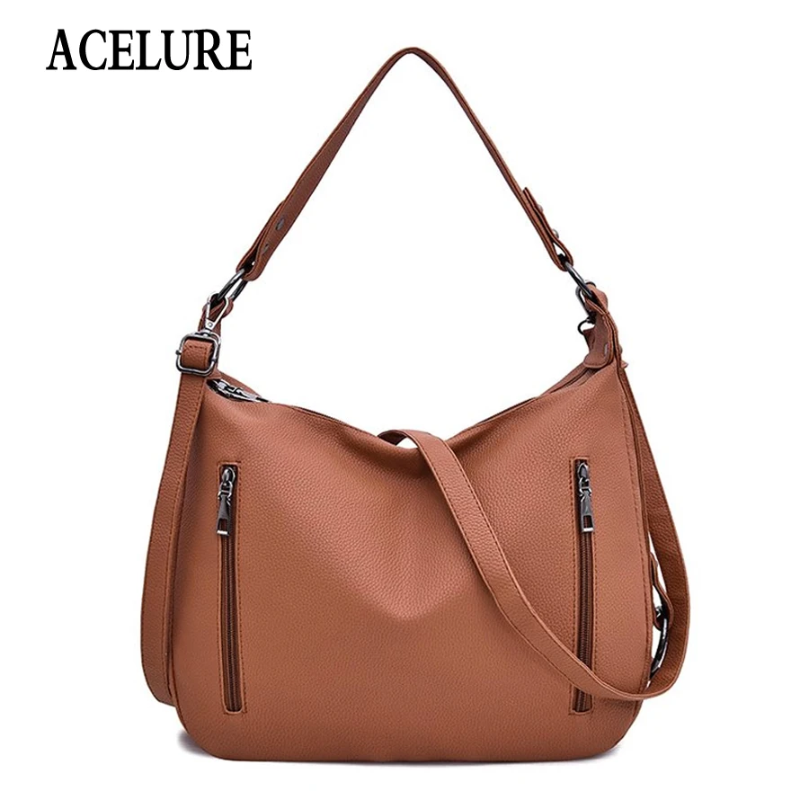 

ACELURE High Qualit Shoulder Bag PU Leather Casual Handbags Female Designer Bag Big Size Tote Women Messenger Bags Shopping Bags