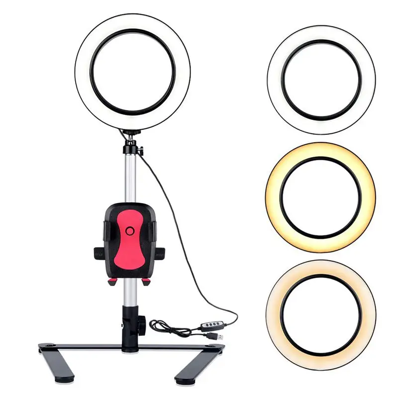  alloet 2 in 1 360 Degree Long Arm Flexible Desktop Metal Bracket Stand Holder with Dimmable LED Fil