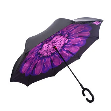 26 цветов двойной слой обратный зонтик открыть/закрыть в узком космосе креативный Графический ветрозащитный автомобильный зонтик - Цвет: 12
