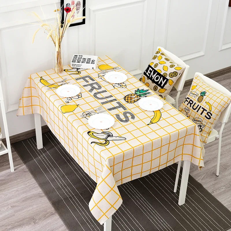 

Nordic Printed Banana Pattern Hot Plain Tablecloth Cotton Linen Tablecloth Restaurant Party Home Decoration Table Cloth
