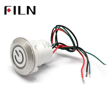 

30mm Stainless Steel anti front IP68 2NO v 5v 6v 12v 24v Ring red yellow blue LED plastic push button switch with wire leads