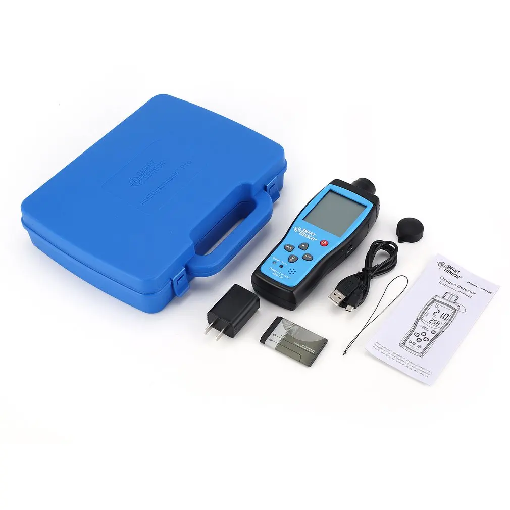 

Smart Sensor AR8100 Air Quality Monitor Gas Meter O2 Oxygen TEMP Detector Analyzer Handheld Tester Temperature Thermometer