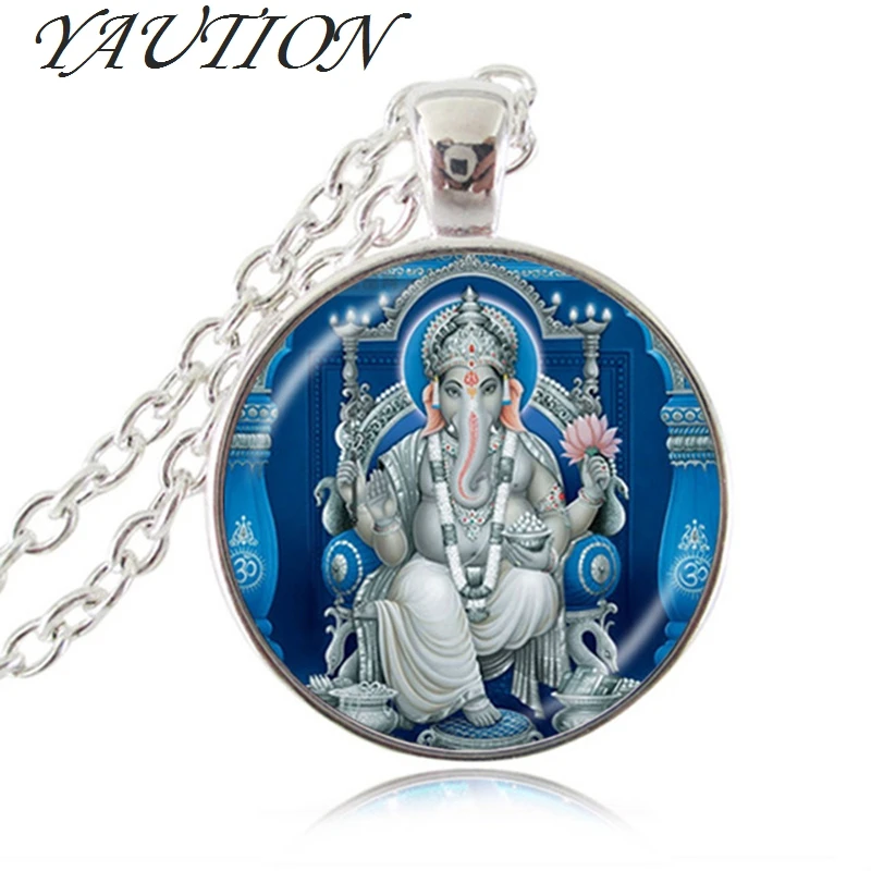 YAUTION Lord Ganesh Ganesha Necklace God of Fortune Pendant Hindu