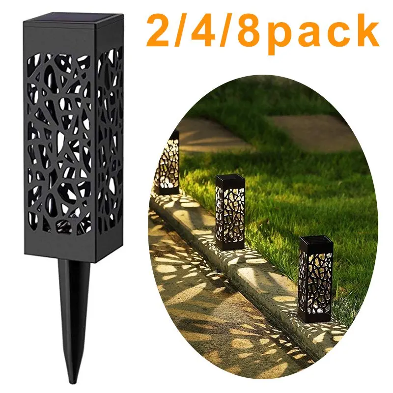

Solar Powered 8 LED Garden Lights 2/4/8Pcs Hollow-out Lawn Lights Automatic Led for Patio Yard Powerful Garden Ground Lawn Light