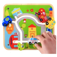 Urban Rail деревянная головоломка для детей лабиринт настольные игры Обучающие игрушки для малышей