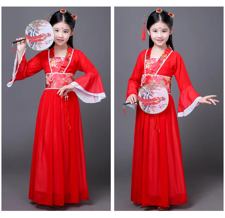 Костюм для Детей Фея костюм принцессы китайцы одежда шезлонг Улучшенная девушка Танцевальный костюм фото студия выступления