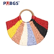 Женская сумка женская Соломенная Сумка Пляжная Сумка PUBGS новая разноцветная сумка высокого качества большая емкость Bolsa Feminina