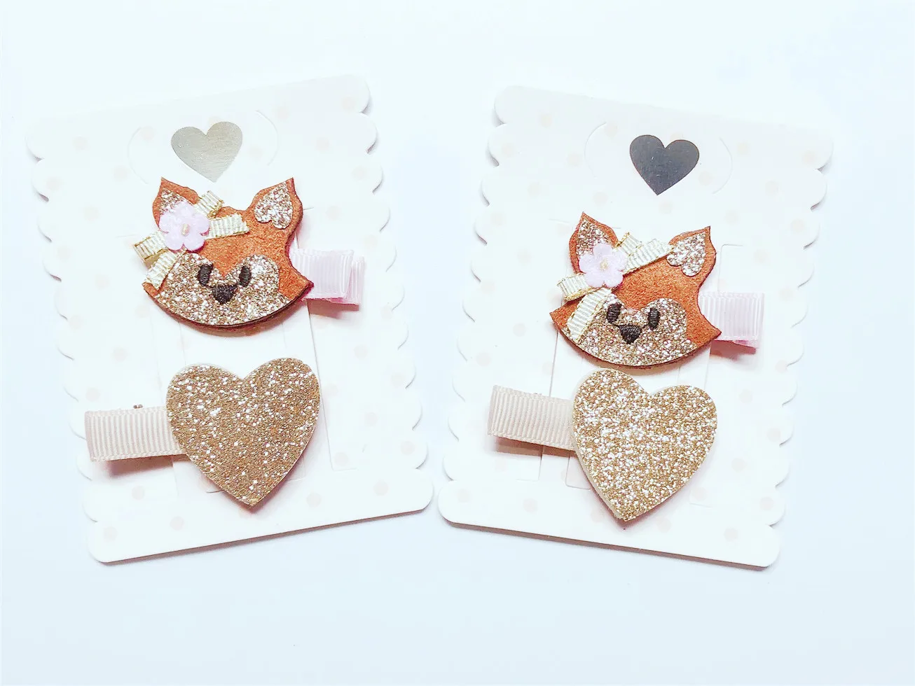 

1set ins Fashion Cute Glitter Floral Fox Heart Hairpins Cartoon Animal Hair Clips Princess Headwear Boutique Hair Accessories