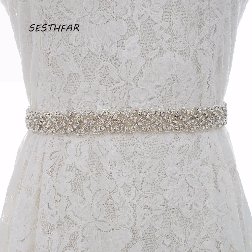 Hot Sale Diamond Belt Sliver Rhinestones Wedding Belt Crystal