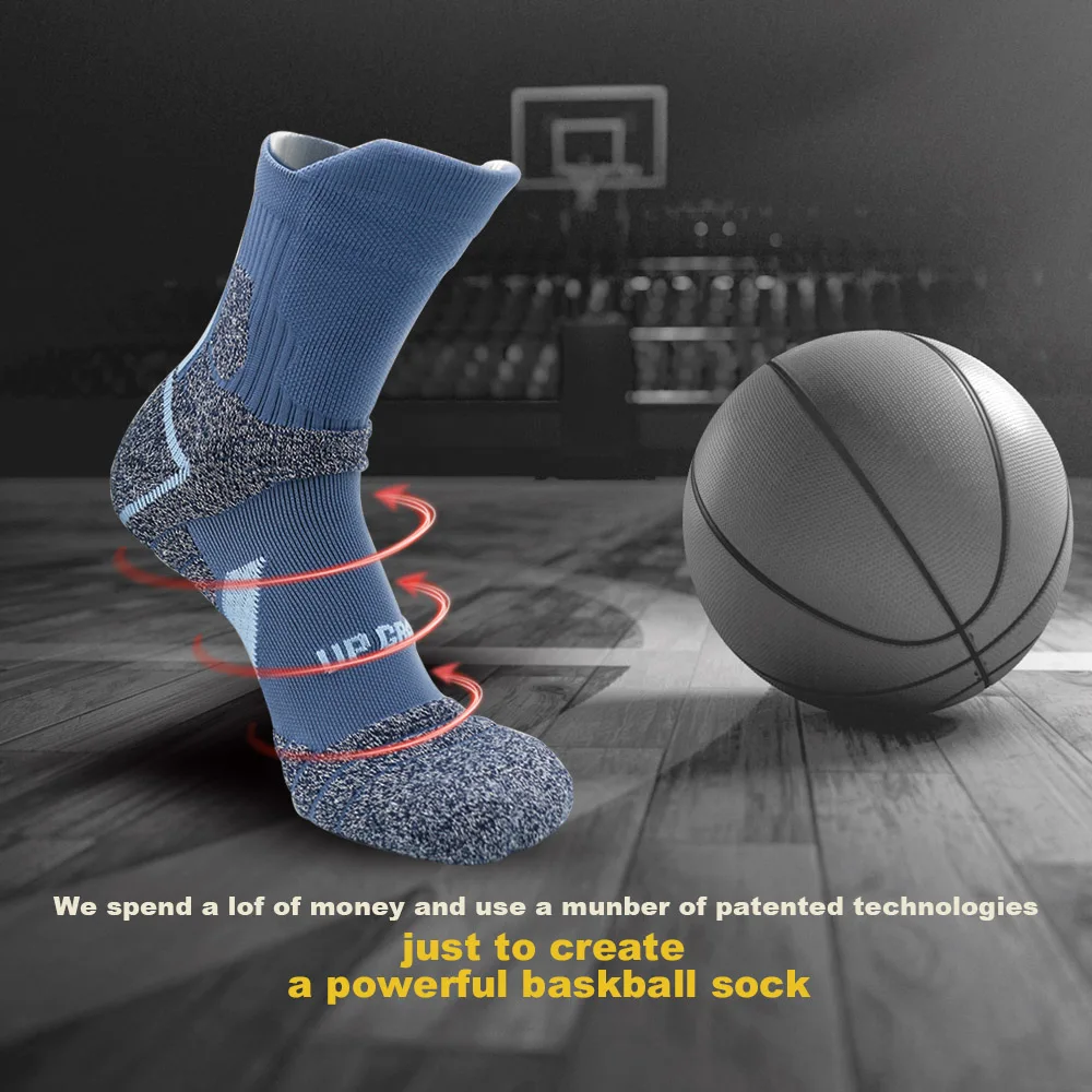 UP GRADE Knee-High Sport Sock 1pair/Lot Basketball Cycling Climbing Hiking Sock Breathable Warm Winter Gift Package Sock Outdoor