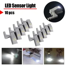 10 шт. универсальный под шкаф петля для двери шкафа светодиодный светильник для современной кухни Домашний Светильник шкаф белый цвет светильник s