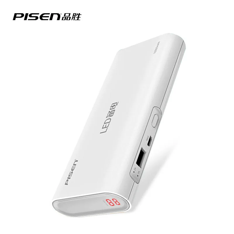 PISEN LED Power Bank 10000mAh Portable Charger External Battery 18650 Powerbank 2A for iPhone iPad Xiaomi