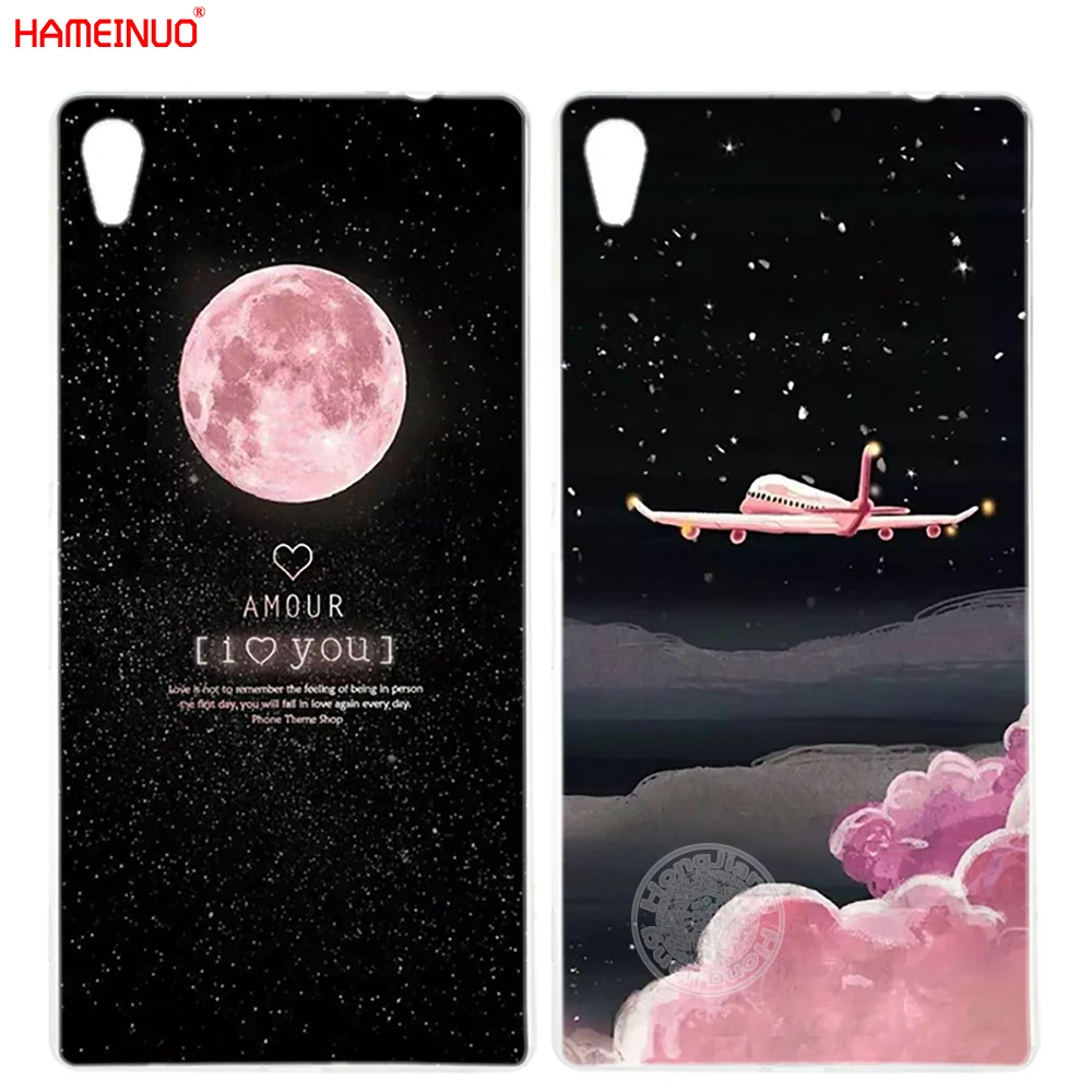 

HAMEINUO Space Moon aircraft air plane love night Cover phone Case for sony xperia z2 z3 z4 z5 plus aqua M4 M5 E4 E5 C4 C5 XA