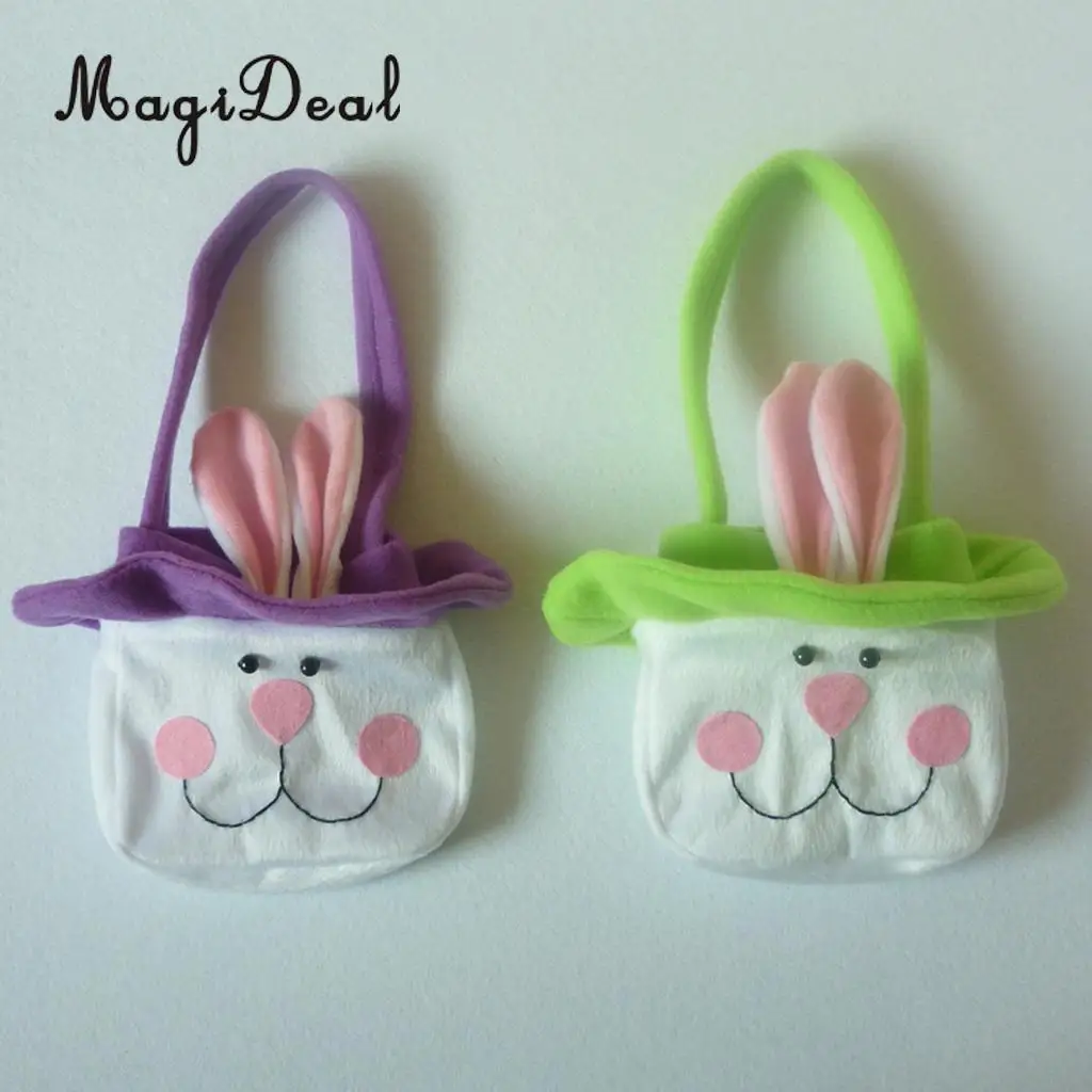 Spring Easter Rabbit Bunny Candy Gift Bags Egg Basket Easter Decoration