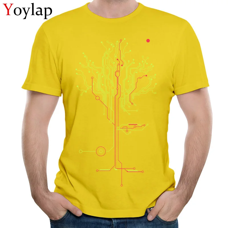 Dominant Casual T Shirt Round Neck 100% Cotton Tree of tomorrow Mens Tops Tees Short Sleeve Summer Casual Tee Shirts yellow