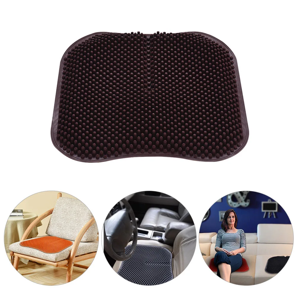 1 шт. подушки сиденья автомобиля 3D дышащий Силиконовый массаж от стресса снимает Relexing коврик CSL88 - Название цвета: Коричневый