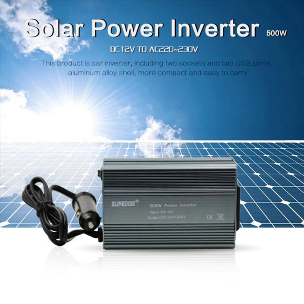 

DC 12V TO AC 220V 400W Portable Car Power Charger Converter Adapter Inverter Dual USB Vehicle Power Inverter Modified Sine Wave