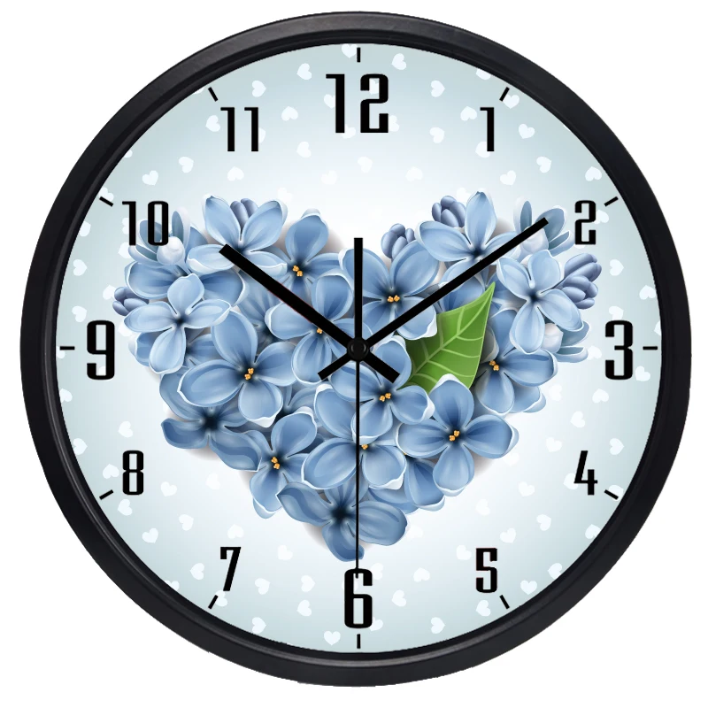 Classical Modern Heart Flower Wall Clock Glass Face Metal Retro Beautiful All Match Clock for Girl Room, Living room Bedroom Classical Modern Heart Flower Wall Clock Glass Face Metal Retro Beautiful All Match Clock for Girl Room, Living room Bedroom