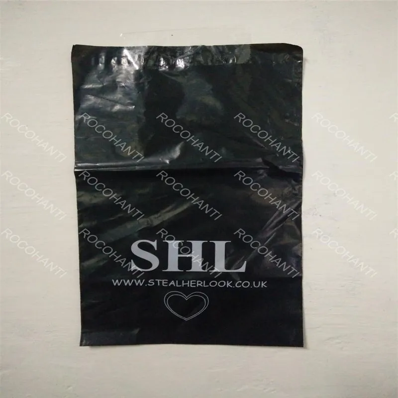 100X заказной логотип печать PE пластик конверт поли почтовая упаковка полиэтиленовые пакеты для доставки черный