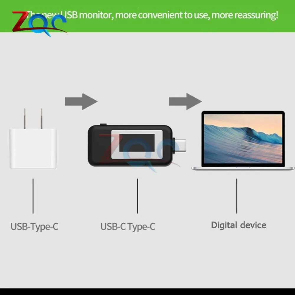 Тип-c USB Тестер DC Цифровой вольтметр USB-C напряжение измеритель тока Амперметр детектор Тип C зарядное устройство индикатор USB C