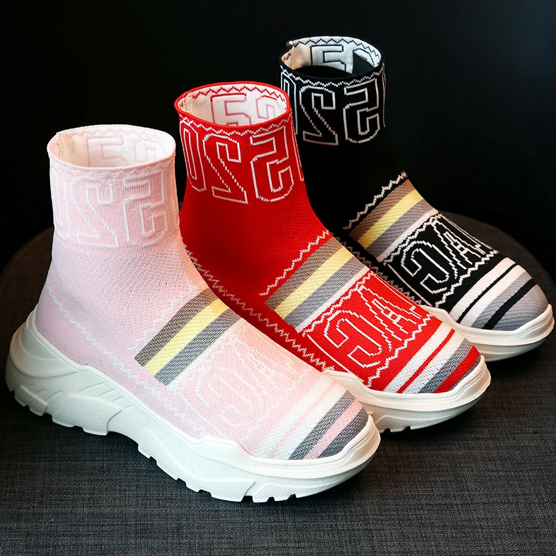 

Women Fall Walking Shoes Speed Runner Comfortable Trainers Breathable Knitted Fly Sports Winter Running Athletics Sneakers