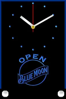 

tnc0019 Blue Moon Beer OPEN Bar Table Desk 3D LED Clock