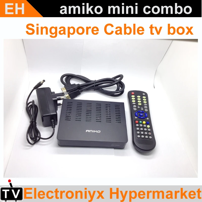 3PCS 2017Singapore Starhub Cable TV Set Top Box Amiko mini combo dvb c