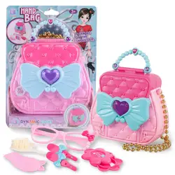 Косметический набор девочек пластик Детский подарок принцесса зажим для волос гребень Стекло Зеркало макияж сумка моделирование