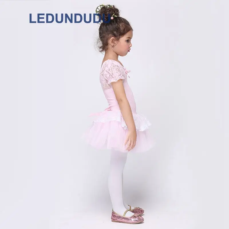 Kids Pink Lace Princess Cosplay Costumes Girls Ballet Dress Childres Dance Dress Fancy Party Suit   (2)