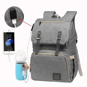 

USB Rechargeable Independent Insulation Backpack Diaper Bag Waterproof Travel Bags Baby Stroller Nappy Bag Daddy Large Capacity