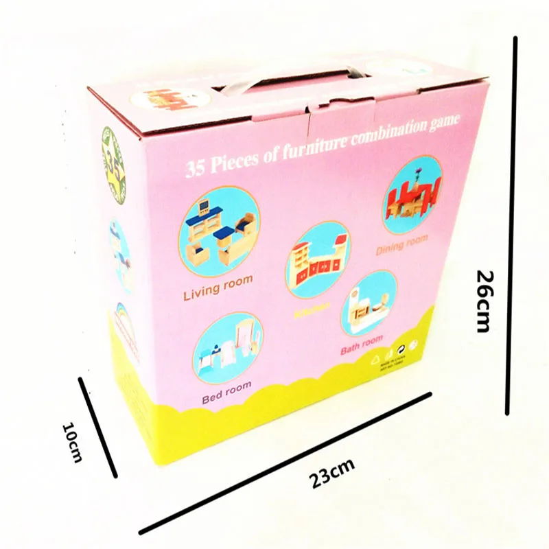 Wooden Dollhouse Miniature Furniture Toys Sets For Dolls House Mini Furniture Girls Pretend Play Toy Children Kids Educational 6