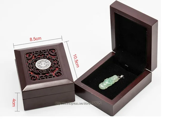 Высокое качество Красный окрашенные деревянные кольца коробка кулон держатель ожерелье Упаковка Чехол Коробка для ювелирных изделий браслет для хранения - Цвет: Pendant Box