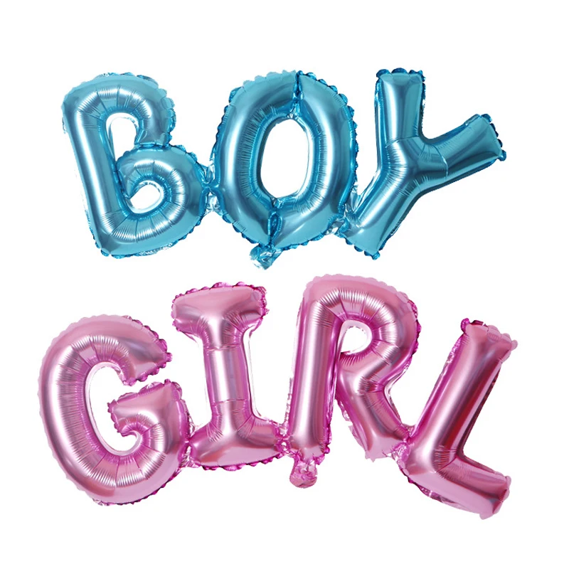 

1pc Conjoined Letter Blue Boy Pink Girl Foil Balloon Aluminum Baloon Kids Gender Reveal Baby Shower Birthday Party Decoration