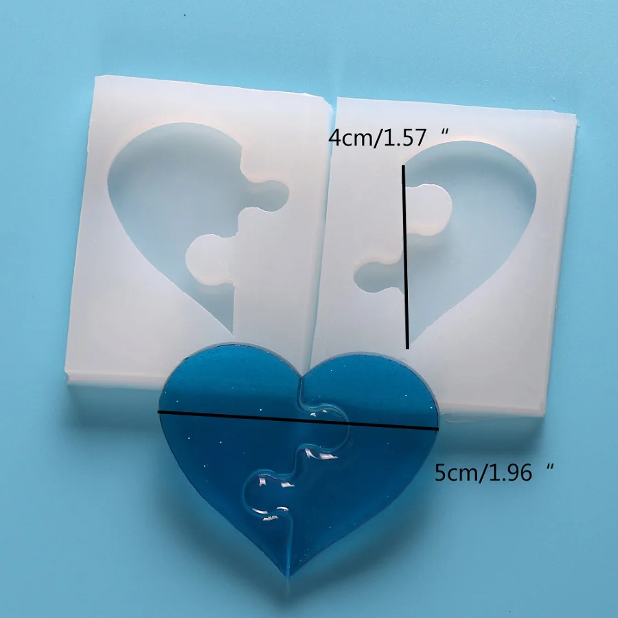 2 шт. Sugarcraft Valentine Puzzle силиконовая форма «любовь» помадка инструмент для украшения торта шоколада Gumpaste Полимерная глина ювелирные изделия форма для выпечки - Цвет: heart