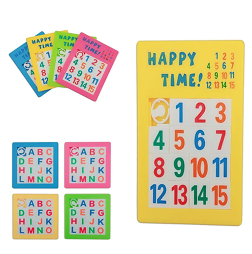 

3D Slide Puzzle Plastic Building Children's Educational Toys Numbers Alphabets Learning Jigsaw Game Toys Puzzles Gift