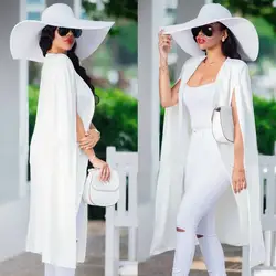 Мода 2019, весенний женский элегантный Блейзер, однотонный, с открытым передним мысом, повседневный Блейзер, белый, черный, Офисная Женская