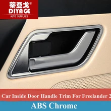 Chrome автомобиля Внутренний дверной ручки чаши Крышка отделка внутри автомобиля дверные ручки Стикеры для Land Rover Freelander 2 2008- стайлинга автомобилей