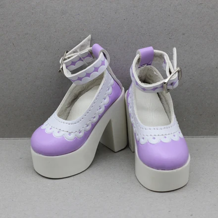 1 пара 7,8 см кружевные туфли на высоком каблуке для 1/3 BJD SD аксессуары для кукол игрушки для девочек детские куклы - Цвет: Purple