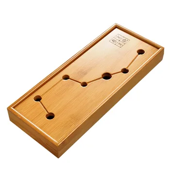 

Small Bamboo Kongfu Tea Table Serving Tray Chinese Wooden Tea Tray 29.5x12cm Tea Set Water Storage Traditional Teaware Home Gift