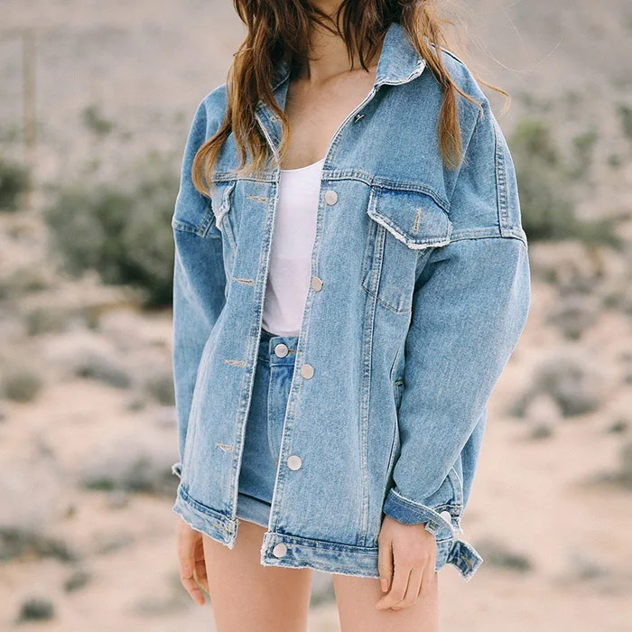

Mr.nut2019 spring and autumn wild Korean version of the loose large size denim jacket female long-sleeved shirt jacket