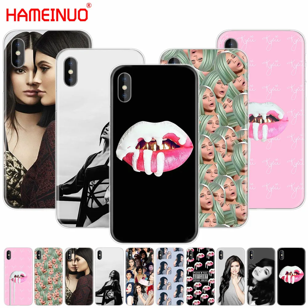 

HAMEINUO Kylie Jenner Lipstick Emojis cell phone Cover case for iphone X 8 7 6 4 4s 5 5s SE 5c 6s plus